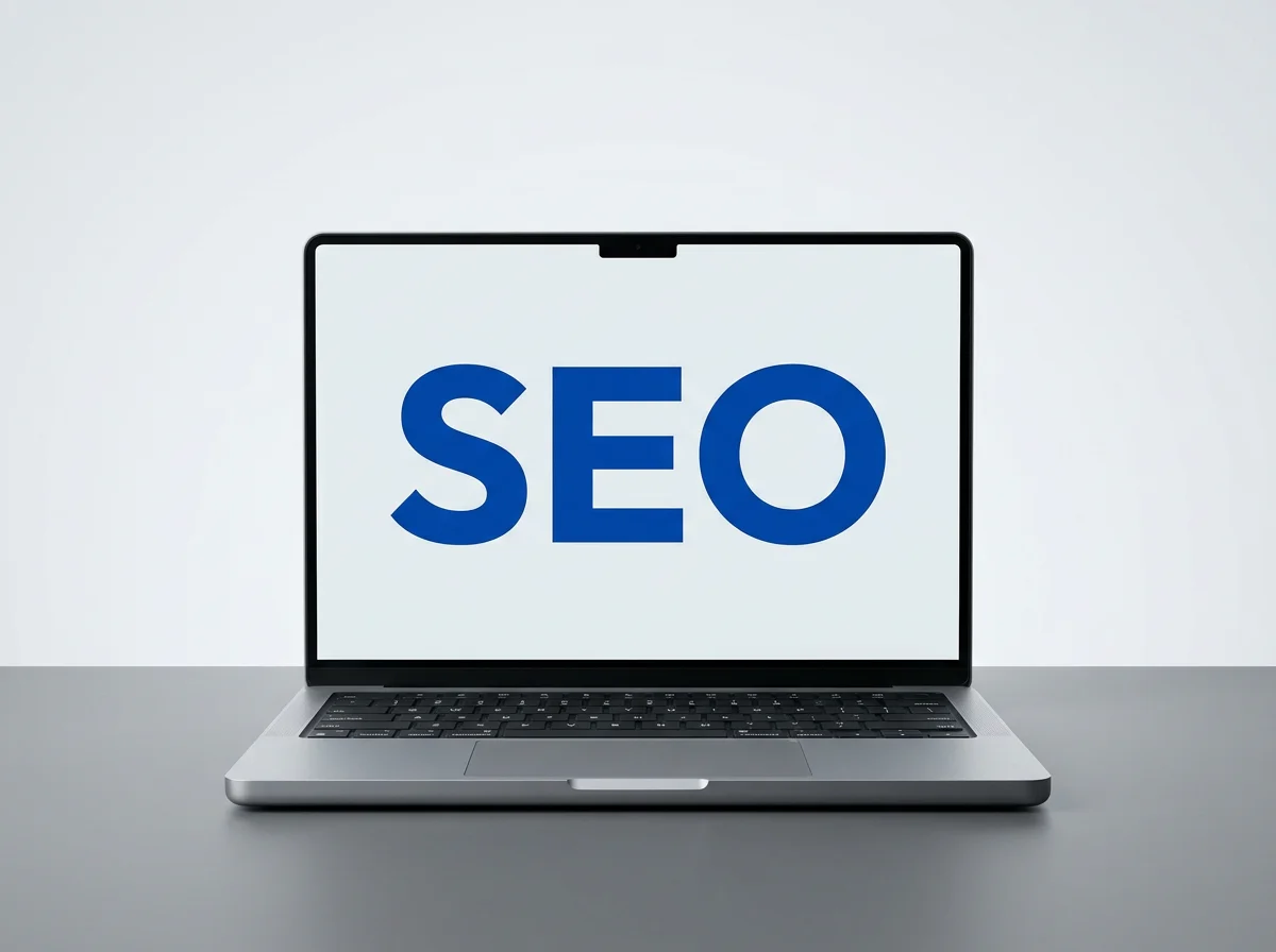 A laptop with SEO on it - AI SEO tools