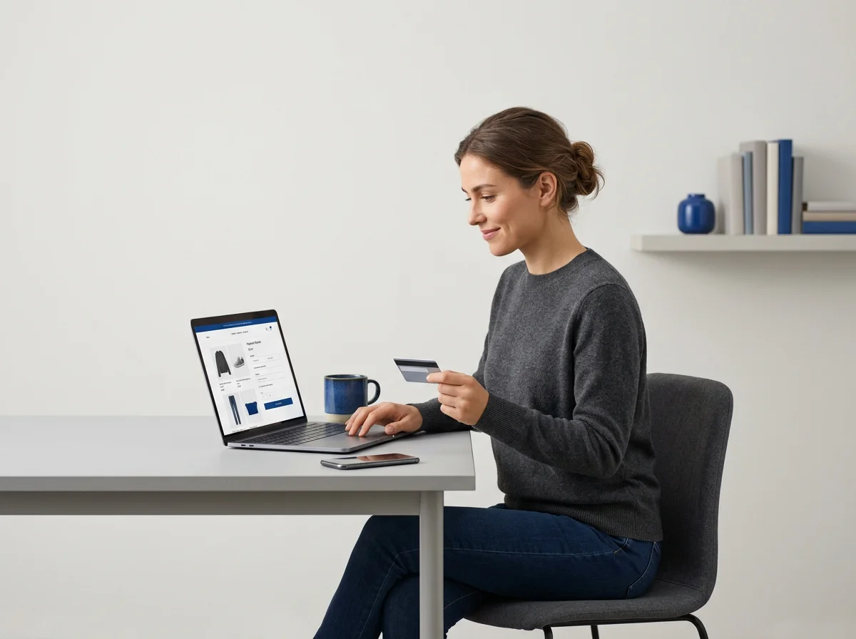 Person buying something online - landing pages that convert