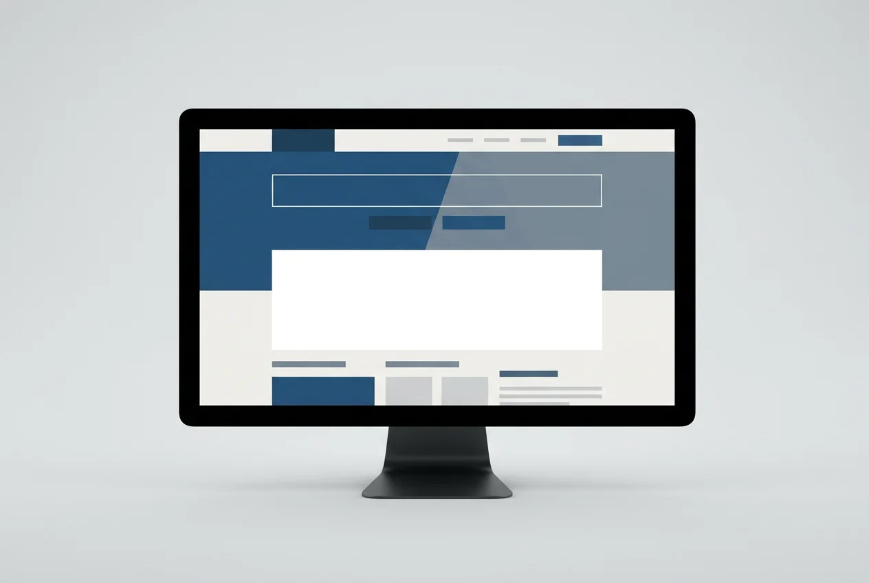 Illustration of a landing page on a computer